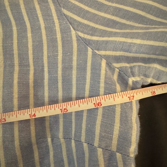 J. Crew Blue and White Linen Shirt - Picture 5 of 7